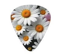 Yifhdes Wild Daisy Flower Printed Guitar Picks,12 Pack Premium Guitar Picks 3 Different Thickness with Storage Box,0.5/0.7/1 mm