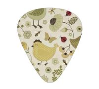 Yifhdes Yellow Leaves Chicken Multifaceted Guitar Pick - Clear Sound, And Durability For Individualized Music Experiences.