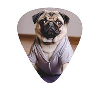 Yifhdes Yoga pug Printed Guitar Picks,12 Pack Premium Guitar Picks 3 Different Thickness with Storage Box,0.5/0.7/1 mm
