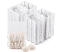 YIFIHGE 120 Pack Duck Egg Cartons Jumbo Egg Cartons Cheap Bulk with Sticker Labels Clear Empty Plastic Egg Containers Extra Large for Home Ranch Farm Commercial Market Display, 2×3 Grids