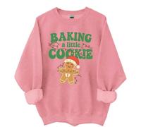 Yifinomi Christmas Pregnancy Sweatshirt For Women, Growing A Little Cookie Hoodie, Baking A Little Cookie Shirt Pink