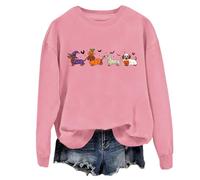 Yifinomi Dachshund Halloween Sweatshirt Cute Ghost Dogs Halloween Hoodie Halloween Pumpkin Dachshund Shirt Pink