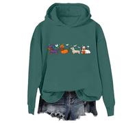 Yifinomi Dachshund Halloween Sweatshirt Cute Ghost Dogs Halloween Hoodie Halloween Pumpkin Dachshund Shirt