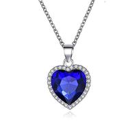 Yifnny Titanic Ocean Heart Necklace, Classic Ocean Heart Necklace, Small Necklace Heart Pendant Sapphire Necklace Titanic Wedding Prom Jewellery for Women Girls, Metal, not know, Metal, Not Know