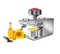 YIGECHENXIN 0°-300° 304 Stainless Steel Peanut Press Oil Machine, With automatic power off function Kitchen electric flaxseed press Low and high temperature dual mode(220V)