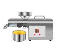 YIGECHENXIN 1000w/1250w Stainless Steel Fully automatic Oil Press Machine 220V Electric Cold/Hot Kitchen Oil Press Machine with Intelligent Control Suitable for sesame, rapeseed, soybean,1000w