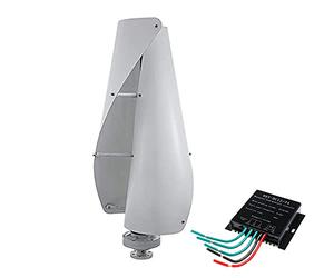 YIGECHENXIN 12V-220V12000W Vertical Wind Turbine Generator 2 Blades, with Charge Controller No Noise Magnetic Levitation Wind Turbine for Farm Home Use (White),24V