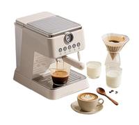 YIGECHENXIN 1300W Temperature control Espresso Machine Upgraded stainless steel Latte Coffee Machines Single cup/double cup/manual/one-button steam/four major modes(white)