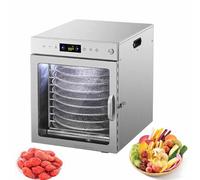 YIGECHENXIN 220V Household Food Dehydrator Machine, Equipped with Timing Function 30-90°C Adjustable Temperature Fruits Vegetables Stainless Steel Freeze Drier 10 Layers,110V