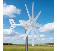 YIGECHENXIN 48V, 12V 24V 48V 220V Wind Turbine Generator,2000W 8 Blades Vertical Wind Turbines Generator Kit with MPPT Controller for Home Outdoor Camping Use(White)