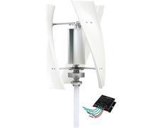 YIGECHENXIN 6000W Marine Wind Turbine Kit, 220V 48V 24V 12V Household Emergency Energy Generator 3 Leaves with Controller, Suitable for Courtyard And Outdoor Lighting(White),12V