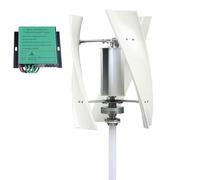 YIGECHENXIN 6500W Low Noise Vertical 3 Blade Free Energy Wind Turbine, 12V-220V Windmill Vertical Permanent Magnet Generator Complete Set/for Off Grid System(White),White,24V