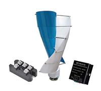 YIGECHENXIN 8000W 12V 24V 48V Vertical Axis Wind Turbine Generator Kit with Rectifier, Spiral Wind Power Generator for Home, RV, Boat & Street Lighting, Blue/White,220V