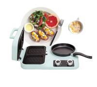 YIGECHENXIN 800W Breakfast Egg Sandwich Maker for Home, Multifunctional Breakfast Machine Dual Knob Zone Operation Stone Frying Pan for Hashbrowns, And Omelettes