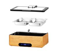 YIGECHENXIN 9L Stainless Steel hotel Buffet stove 500W/220V Temperature-adjustable food warming tray With dining tongs for Parties Holiday Events,outdoor banquet