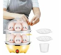 YIGECHENXIN Automatic Power Off Household Egg Boiler, Double-Layer Stainless Steel Breakfast Machine Safe And High Temperature Resistant Suitable for Heating Milk, Corn,Beige