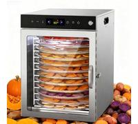 YIGECHENXIN Commercial Food Dehydrator, Stainless Steel 12-Tier Fruit Dehydrator with Digital Timer Temperature Control Electric Food Dryer for Jerky, Herbs, Vegetables, Snacks,110V