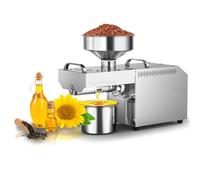 YIGECHENXIN Digital display temperature control oil press 0°-300° Electric Commercial seed oil press Low and high temperature dual mode Suitable for almonds and melon seeds