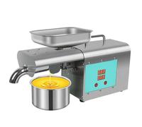 YIGECHENXIN electric stainless steel High Oil Extractor 220V Home Commercial Cold Hot Kitchen Oil Press Machine Low noise and adjustable temperature Suitable for soybeans, walnuts,1250w