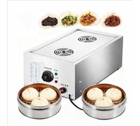 YIGECHENXIN Kitchens Electric Steamed Bun Machine 2/4/6 Holes Stainless Steel Food Dumpling Steamer with Visible Water Level Injection Port Can Cook Vegetables And Seafood Simultaneously,2 holes
