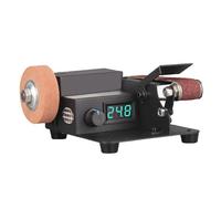 YIGECHENXIN Mini Belt Sander, Desktop Sanding Machine DIY Polishing Grinder Smart Large Screen Digital Display Suitable for Knife Sharpening, Polishing And Grinding,Package 2