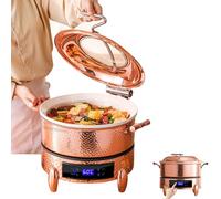 YIGECHENXIN Multifunctional 220V Electric Food Warmer, Intelligent real-time digital display 4.5L 5L 6L Stainless Steel Buffet Dishes Warming Set (30℃-90℃),6L