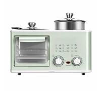 YIGECHENXIN Non-Stick Multi-Function Mini Breakfast Machine, 8L Stainless Steel Countertop Oven with Independent Temperature Control Function Home-Use Omelette Machine,Green