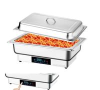 YIGECHENXIN Portable 9L hotel Food Warmer, Single Grid Electric heating breakfast insulation pot Temperature visibility Food-grade stainless steel Buffet stove(600w/220v)