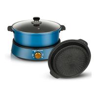 YIGECHENXIN Split Non Stick Electric Skillet Pot 1350W Multifunction Stoveless Cooking Pot, with Shabu Shabu Pot And Grill Pan Ideal for Grill Hotpot Soup