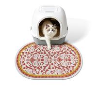 Yigerlee Cat Litter Mat, 24"x15" High Density PVC Litter Rug Trapping Mat, Non-Slip, Waterproof & Urine-Proof Kitty Litters Catcher Mats, Keep Floor Clean, Soft on Kitten Paws, Cat Essentials Brown