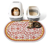 Yigerlee Cat Litter Mat, 33"x22" High Density PVC Litter Rug Trapping Mat, Non-Slip, Waterproof & Urine-Proof Kitty Litters Catcher Mats, Keep Floor Clean, Soft on Kitten Paws, Cat Essentials Brown