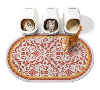 Yigerlee Cat Litter Mat, 40"x30" High Density PVC Litter Trapping Mat, Non-Slip, Waterproof & Urine-Proof Kitty Litter Catcher Mats, Soft on Kitten Paws, Easy to Clean, Cat Essentials Brown