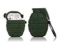 YIGEYI Silicone Case Compatible with Airpods 1&2 Funny Cute 3D Cartoon Cover [Cool Play Series] (Grenade Amy Green)
