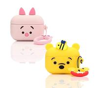 YIGEYI Silicone Case Compatible with Airpods Pro Funny Cute 3D Cartoon Cover[2Pack][DSN Animation Design] (Winnie/Piglet)