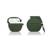YIGEYI Silicone Case Compatible with Airpods Pro Funny Cute 3D Cartoon Cover [Cool Play Seires] (Grenade Amy Green)