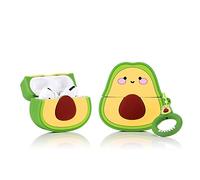 YIGEYI Silicone Case Compatible with Airpods Pro Funny Cute 3D Cartoon Cover [Fruit Vegetable Design] (Smiley Avocado)