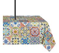 Yighty Rectangle Outdoor Boho Tablecloth with Umbrella Hole and Zipper