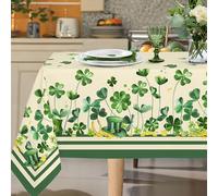 Yighty St Patricks Day Tablecloth, Green Rectangle Tablecloth 60x84Inch, Polyester Waterproof Tablecloth, Shamrock Gold Coins St. Patrick's Day Holiday Kitchen Table Decoration for Dinner, Party