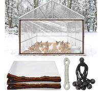 YIGNEY 2 Pcs Chicken Coop Cover Antifreeze Waterproof for Winter - with Ball Bungees Cords, Shade Cloth for Large Chicken Coops, Walk-in Chicken Run Pen, Chicken Coop Tarp (1 Pack)