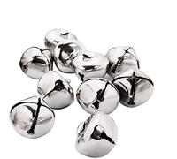 YIGO Silver 50pcs 25mm (1 inch) Iron Loose Beads Small Jingle Bells Christmas Decoration Pendants DIY Crafts Handmade Accessories