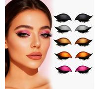 YIGOGOYI 10Pcs Lazy Eye Shadow Eyelash Patch, 2026 New Lazy Eyelash Stickers with False Lashes & Shadow, 2-In-1 Reusable Eye Makeup Stickers for Beginners & On-the-Go (Mixed Colors-5 Pairs)