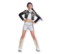 Yigoo Koreanpop Demon Costume Children, Hunter Cosplay Costume Outfit Girls, Anime Hunter Pop Singer Idol Stage Uniform Fancy Dress for Carnival Halloween Party 130