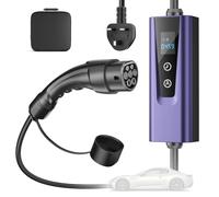 Yigowyigo EV Charger Cable Type 2 to 3 Pin Plug 6M, [6/8/10/13A] 3kW Electric Car Charger, 1-12H Time Delay Type 2 Charging Cable 3 Pin with 1.8″ LED Screen&Bag, IP67/IP65 for Type 2 EVs and PHEVs