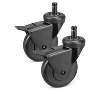 YIGUCS 3" Rubber Heavy-Duty Grill Wheel Fit for Traeger Pellet Grills Replace HDW302 Caster Wheel with Brake 2Pcs