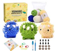 YIGWANG Crochet Kit for Beginners, Learn to Crochet Animal Kit for Kids Adults,Complete Crochet Stater Kits with Step-by-Step Video Tutorials and Instructions, Triceratops Amigurumi