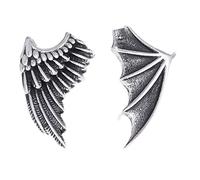YIGZYCN 1 Pair Silver Color Retro Wing Earrings Costume Earrings Exaggerated Earrings Alloy Handmade Earrings