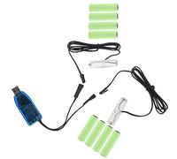 YIGZYCN 1 To 2 USB To 1.5V 3V 4.5V 6V 9V 12V AA Battery Eliminators Replace 1-8pcs LR6 AA Batteries Adjust Power Cord