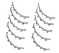 [YIGZYCN] 10 PCS Stainless Steel Curved Connector Set Personalized Clasp Multi-Hole Necklace Connector for Jewelry Projects