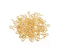 [YIGZYCN] 100pcs Mini Screw Eye Pins Pearl Beads for Jewelry Making Screw Hook Eyelet Clasp Findings Resin Pigment for Earrings