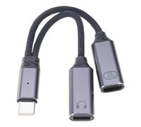 YIGZYCN 100W 2 IN 1 USB C Splitter To Type C Female Sound Headphone Fast Charging Adapter Data Transfer Cable